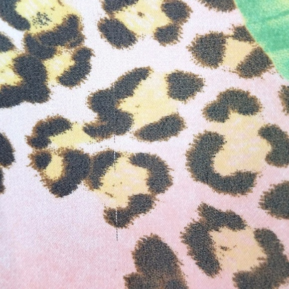 Animal Print Floral Chiffon Blouse M Flutter - Picture 5 of 8